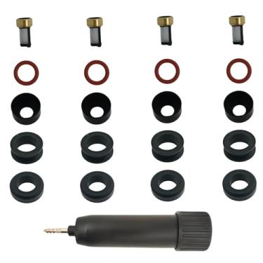 Imagem de AUTO OCCASION Kit de vedação de injetor de combustível compatível com Chevrolet PRIZM 1.8L L4 2003-2008 PONTIAC VIBE 1.8L L4 2003-2008 Substituir 23209-0D040 Pacote com 4