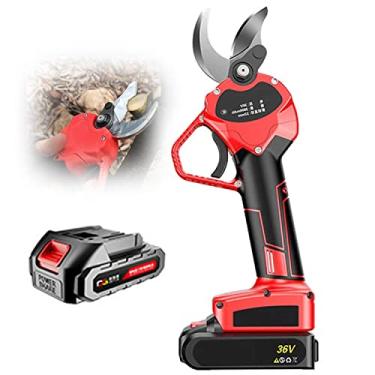 Imagem de Tesouras de poda elétricas de 40 mm/1,6 polegadas, podador elétrico para arbustos externos, árvores frutíferas de jardim, bateria recarregável para podador de galhos de árvores de 21 V (1 X 2Ah 21