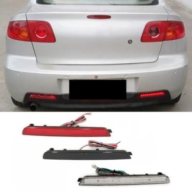 Imagem de Luz de para-choque traseiro LED para-choque freio neblina esquerda direita lanterna traseira LED compatível com Mzd 2 3 8 (vermelho)