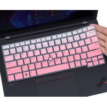 Imagem de CaseBuy Capa de teclado para ThinkPad E14 (Gen 6), E14 (Gen 5), T14(Gen 4/3), T14 (Gen 4/3), T14 (Gen 4/3), L14 (Gen 4/3), Thinkpad X1 Carbon 2023 (Gen 11th/10th) 14 polegadas - Ombre rosa