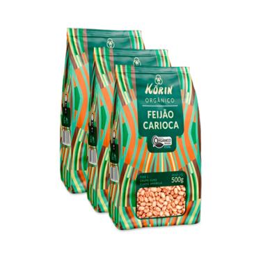 Imagem de Kit 3X: Feijão Carioca Orgânico Korin 500g