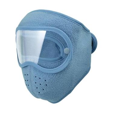Imagem de kowaku Protetor de máscara de esqui para áreas externas, à prova de vento, quente, máscara facial para clima frio para adultos, corrida, ciclismo, escalada, Azul