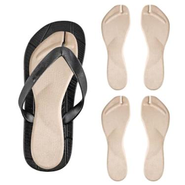 Imagem de 4 peças de inserções de sapato de chinelo, adesivos de flanela, sandálias, antiderrapantes, absorção de choque, invisíveis, almofadas finas, almofadas de tira de sandália, protetores de dedos