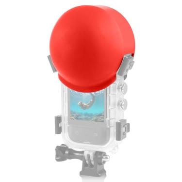 Imagem de Capa protetora de silicone invisível para mergulho Insta360 X3 / X4 (vermelha)