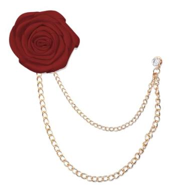 Imagem de Broche de flor de rosa para homens, alfinetes, broches, ternos, alfinetes, alfinetes, lapela para homens, acessórios de casamento, smoll, Plástico, Sem Pedra Preciosa
