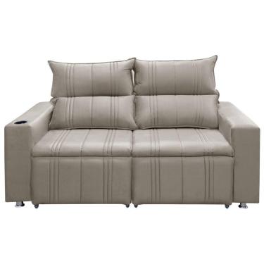 Imagem de Sofá 2 Lugares Retrátil Madri 1,50m C/molas Veludo Marfim