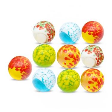 Imagem de ARSUK 10 bolas de gude de vidro grandes feitas à mão estilo florido que brilham no escuro estilo pontilhado, brinquedos esportivos e ao ar livre (10 bolinhas de gude pontilhadas)