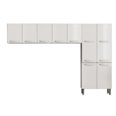 Imagem de Kit De Cozinha Modulada 3 Peças Evidence (2 Armários + 1 Paneleiro) Cpt59 Branco - Bertolini