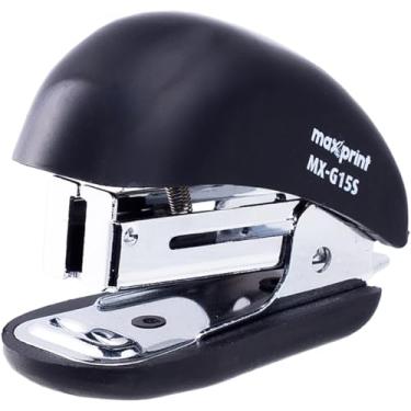 Imagem de Maxprint Mini Grampeador Plástico G15S, Preto, com 1000 Grampos 26/6, Grampeador de Mesa para Escritório