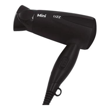 Imagem de 2X Secador De Cabelo Lizz Mini Preto 1200W Viagem