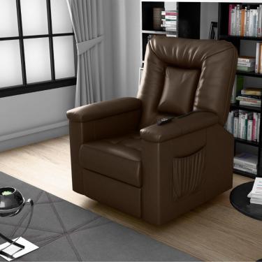 Imagem de Poltrona Elétrica Reclinável Jerry Sintetico Marrom