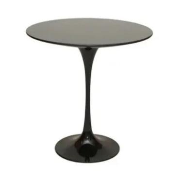 Imagem de Mesa Lateral Tulipa Saarinen Redonda 51 Cm Laqueada Cor Preto