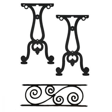 Imagem de Kit Par Pé De Mesa E Trava Paris Em Ferro Fundido Jardim