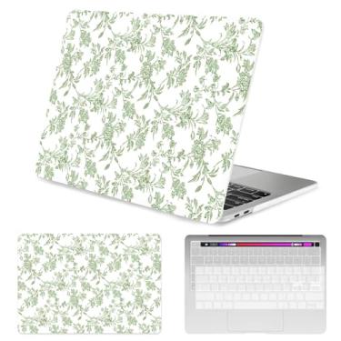 Imagem de Seorsok Compatível com MacBook Pro 13 polegadas Capa M2 2023,2022,2021-2016 A2338 M1 A2251 A2289 A2159 A1989 A1708 A1706, elegante capa rígida de plástico com flor verde sálvia e capa de teclado, Blog