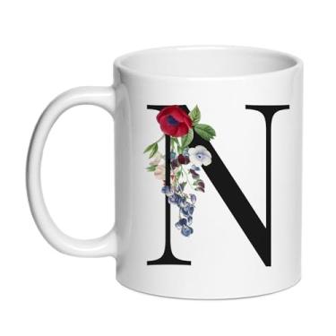 Imagem de SIUNY Canecas de café personalizadas N Gifts - Caneca de chá de presente com monograma para mulheres, presente de aniversário e Natal para sua esposa, dia da mãe, avó, namorada, amizade, noiva, dama