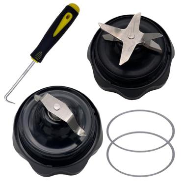 Imagem de CXQ Combo de liquidificador de substituição, lâmina de gelo e lâmina plana de fresagem, compatível com o combo de liquidificador NutriBullet NBF10500/ NBF70500/ZNBF30400Z/ZNBF30500Z/NBF50400 (lâmina