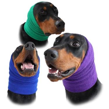 Imagem de Harbyel Pacote com 3 (P, M, G) Moletom com capuz calmante para cães e gatos - Protetor de ouvido original para alívio da ansiedade, capa de cabeça com cancelamento de ruído para higiene, banho