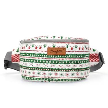 Imagem de Hanfetch Bolsa transversal de fios para cintura pequena organizador de fios para novelos de fios - organizador para ganchos de crochê e acessórios, Festiva de Natal, 9.8 inches (L) x 5.9 inches (W) x