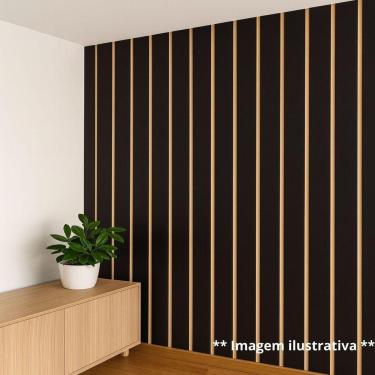 Imagem de Painel Ripado Parede Versátil Kit 100 Placas Mdf 45 X 11 Cm Preto