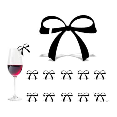 Imagem de 10 marcadores de bebida, etiquetas de bebida acrílicas com tema de laço, lembrancinhas de festa, aniversário, casamento, coquetéis, acessórios de festa (laço fino)