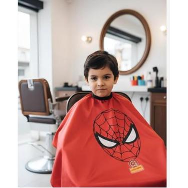 Imagem de Kit Com Duas Capas Para Cortar Cabelo Infantil Homem Aranha & Superman