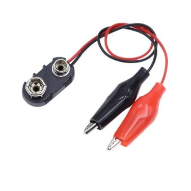 Imagem de Conector 9V Clipe de alimentação DC Jack macho fêmea jacaré clipe adaptador cabo suporte de fio (clipe de crocodilo rígido, 10 peças)