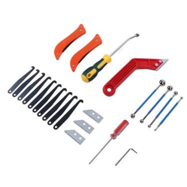 Imagem de Akozon Ferramenta de Calafetagem para Remoção de Argamassa Com Alça Antiderrapante e Lâminas Removíveis – Conjunto Essencial de Ferramentas de Remoção de Calafetagem para Paredes e Pisos