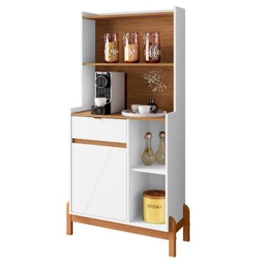 Imagem de Aparador Café 1 Porta E 1 Gaveta Kyoto Branco Cedro
