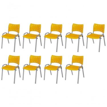 Imagem de Cadeira Iso Base Cinza , Escritório Amarelo Kit 9 Un