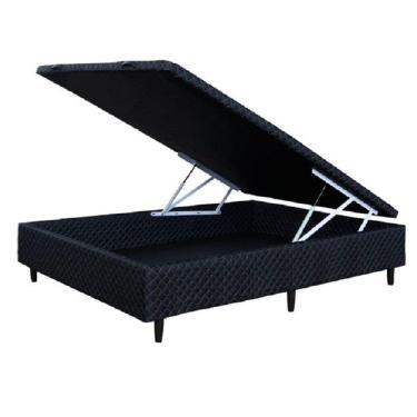 Imagem de Cama Box Baú Casal Odin Sem Colchão 138x188x30cm Umaflex Preto