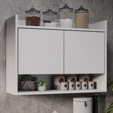 Imagem de Armário Aéreo Cozinha Multiuso Cecília 70cm 02 Portas - Ssx Multicoisas Branco