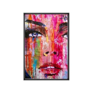 Imagem de Quadro Decorativo com Vidro Sala Hall Quarto 84x124cm Rosa Grafite