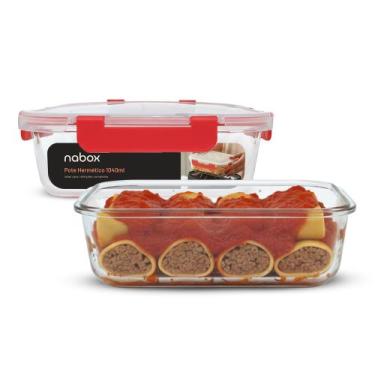 Imagem de 2 Potes Vidro Hermético 1040ml Marmitas Semana Travas Firmes - U4HOME,