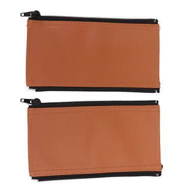 Imagem de Cryfokt Capa Antiderrapante para Guiador de Couro PU, Design Com Zíper Removível, Longa Duração para Carrinho de bebê, 7,5 X 4,3", Conjunto de 2 (Marrom)