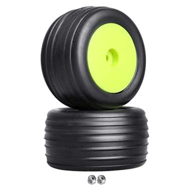 Imagem de Hobbyfire PreGlued 1/18 Buggy Tires 2PCS Front Tires 8mm Hex Wheels for Wltoys Losi Mini-T 2.0 HPI HSP 1/18 RC Off-Road Car (Green Rims)
