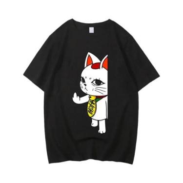 Imagem de Camiseta Vintage Unissex Oversized De Algodão Com Estampa De Anime Jap