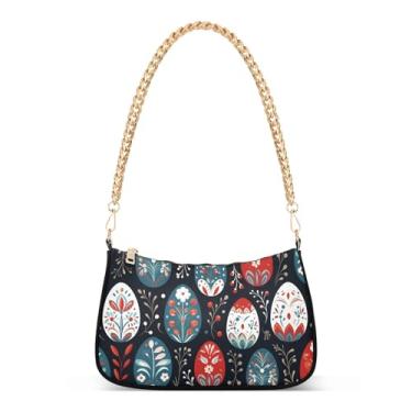 Imagem de CEBUGI Bolsas transversais para mulheres, bolsa de ombro para ovos de Páscoa, bolsa clutch estilosa com alça de corrente