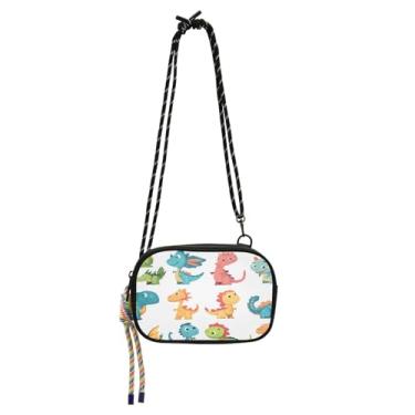 Imagem de STAYTOP Bolsa transversal pequena de dinossauro de desenho animado para mulheres e homens, mini bolsa de viagem - dinossauro de desenho animado