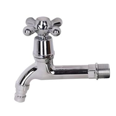 Imagem de Torneira Longa PVC Cromada 1/2'', 13cm Altura, Resistente à Corrosão, para Lavanderia e Área de Serviço, 70g