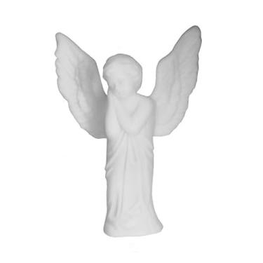 Imagem de Luminária Anjo Decorativa bivolt (110V/220V) 43cm | Abajur de Mesa em Polietileno p/Quarto, Altar ou Decoração Religiosa | Luz Indireta e Suave