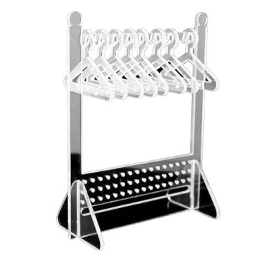 Imagem de Suporte organizador de brincos de acrílico transparente - suporte de exibição de joias para colar e brincos, suporte compacto para armazenamento de brincos