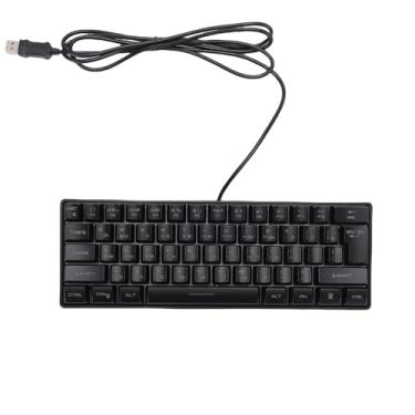 Imagem de Zyyini Teclado para Jogos RGB de 61 Teclas, Teclado Mecânico Com Fio Russo Com Tecnologia Anti-fantasma e Luz de Fundo Ajustável Design Compacto para Jogos e Digitação Em PC (Preto)