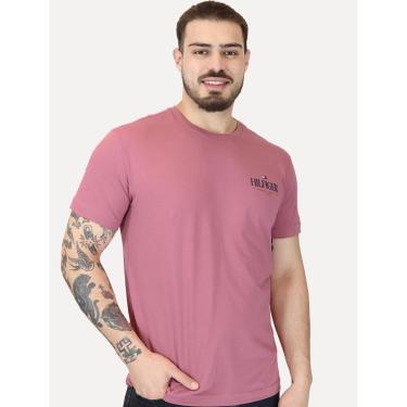 Imagem de Camiseta Tommy Hilfiger Masculina Stack Brand Love Rosa Médio-Masculino