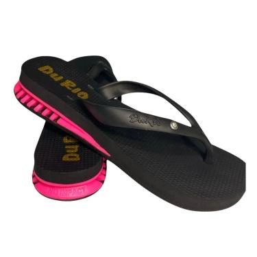 Imagem de Chinelo Feminino Du Rio Com Amortecedor - Preto e Rosa - 37/38-Feminino