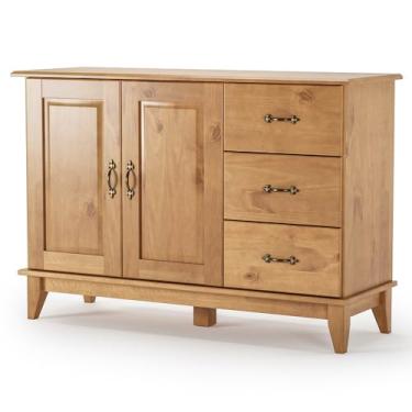 Imagem de Buffet Para Sala de Jantar 120cm Madeira Maciça Lira M06 Carvalho Fosco - Lyam Decor