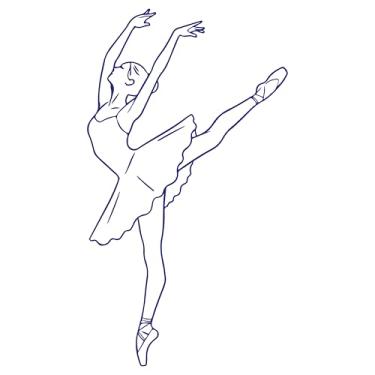 Imagem de Adesivo Decorativo Bailarina sapatilha de ponta para Parede, Notebook, Portas, vários tamanhos e cores (AZUL MARINHO, 25X44,5cm)