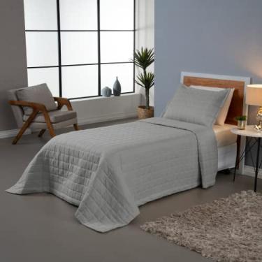 Imagem de Kit Cobre-Leito Solteiro 2 Peças Soft – Dupla Face Matelado – Cinza
