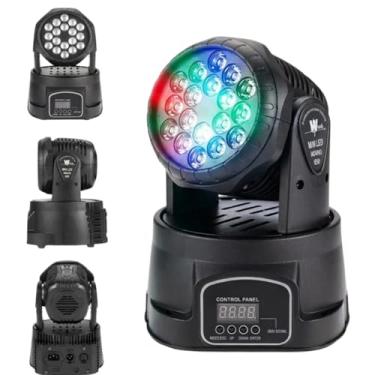 Imagem de Canhão Moving Head 18 LEDs 100W RGB Efeito Som Automatico DJ Palco Balada Festa