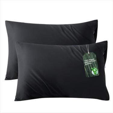 Imagem de Funda de Almohada Bedsure con Cierre, King, de Rayón de Bambú Negro y 