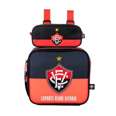 Imagem de Kit Escolar Time Vitória Lancheira Térmica + Estojo Duplo - Xeryus